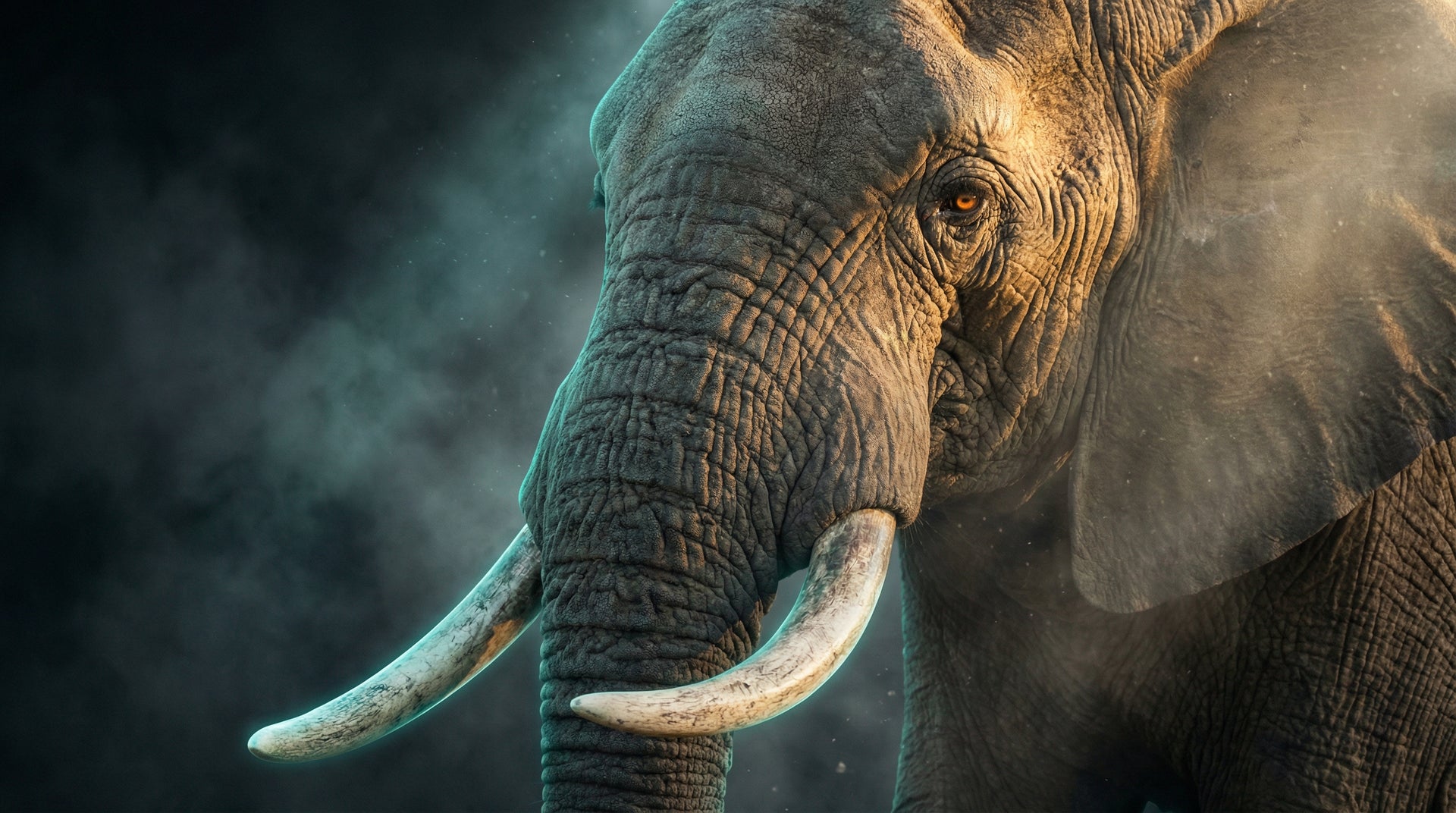 Cinematic elephant portrait